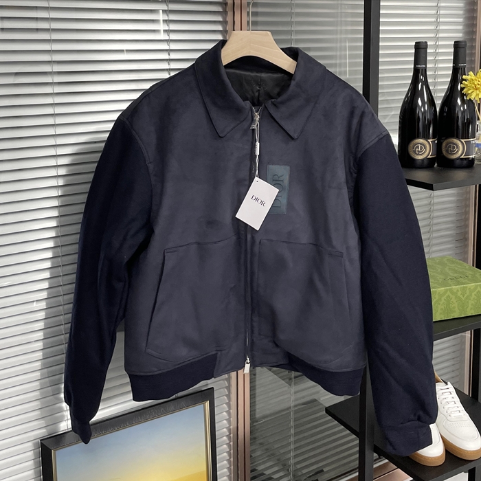 ディオール メンズ ネイビー レザージャケット -  - di719x