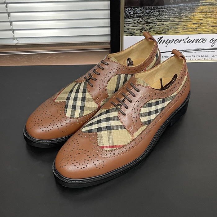 バーバリー メンズ シグネチャー キャメルローファー - Camel- bu118x