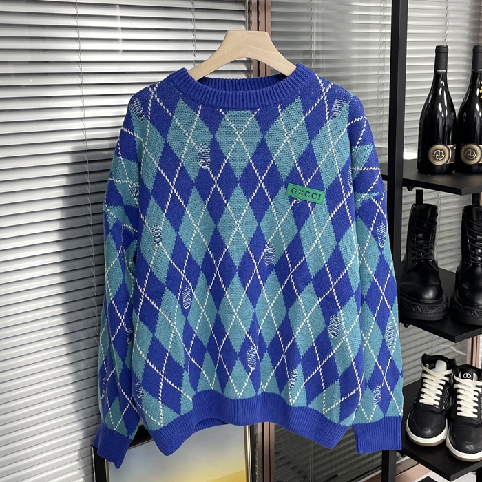 グッチ ユニセックス クルーネック ブルー ニット - Knits - guc04552x