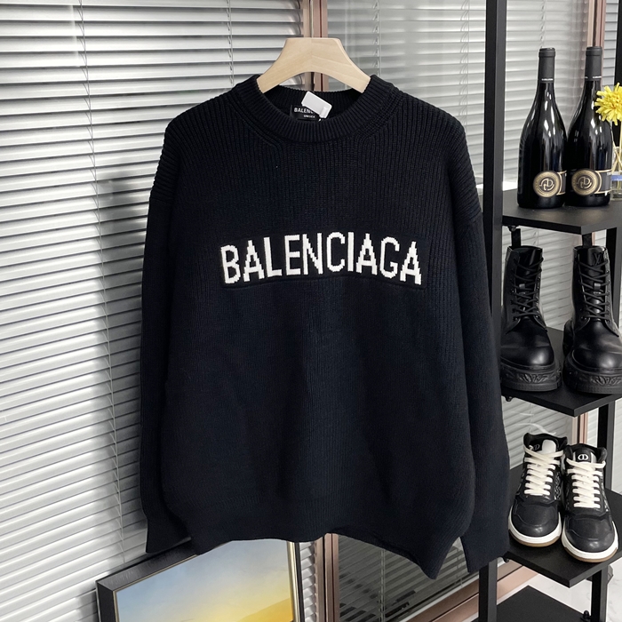    - バレンシアガメンズ LOGO クルーネック セーター Bal01215x ブラック
