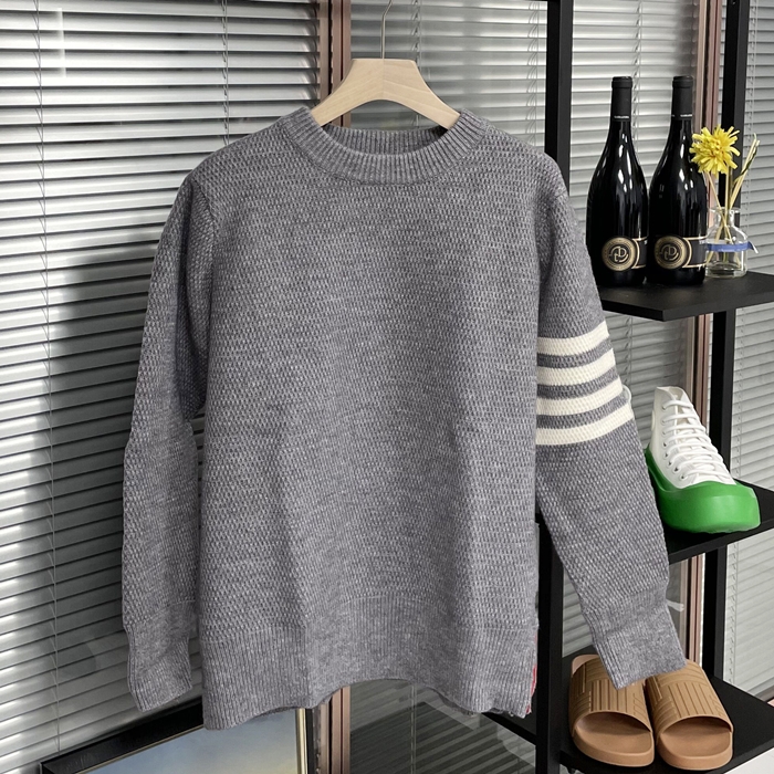 トムブラウン メンズ グレー ニット - ThomBrowne Gray Knits - th87x