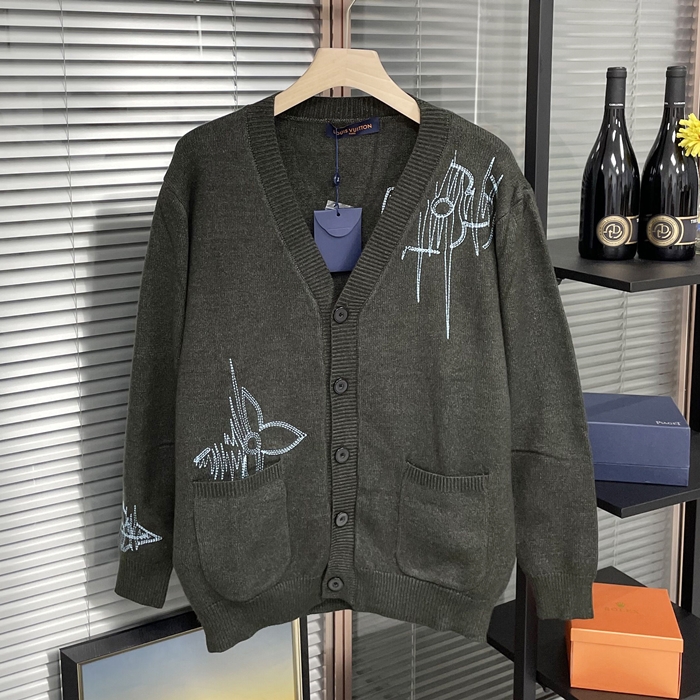 ルイヴィトン メンズ ブラック Vネック カーディガン -   - lv0023x