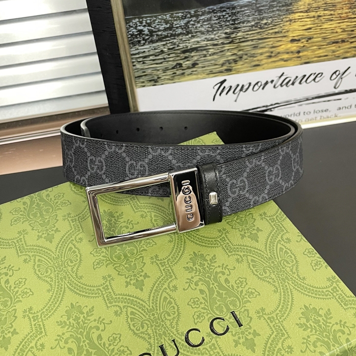 グッチ メンズ モダン ブラック ベルト -Belts - gu700x