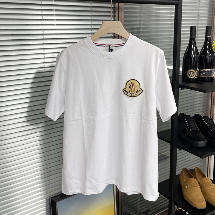 モンクレール メンズ ブラック クルーネック 半袖Tシャツ -  - mo84x