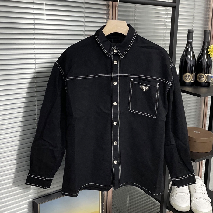 プラダ メンズ モダン ブラック シャツ -  - pr642X
