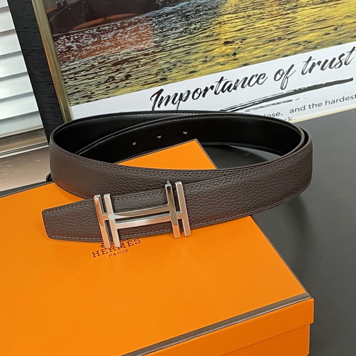   - エルメスメンズレザーベルト，HERBT0112,ブラック