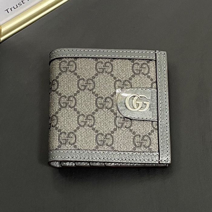  - グッチ シュプリーム メンズ 二つ折り財布 GUW0116.Size(10cm).ブラック