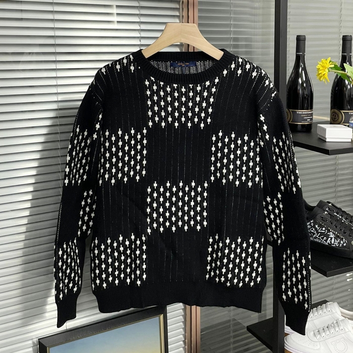 ルイヴィトン メンズ ブラック クルーネック ニット -   - lv409x