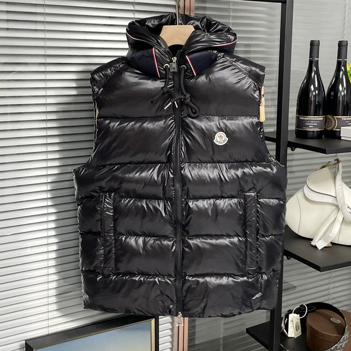 Monclear モンクレールメンズ LOGO ダウン パディング ベスト Mon01887x.Size(m - 2xl).ブラック
