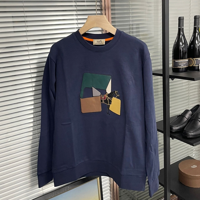 エルメス メンズ モダン ネイビー スウェット -   - he317x