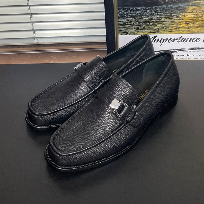 フェラガモ メンズ レザーローファー Size ブラック -   Fer0340x Black