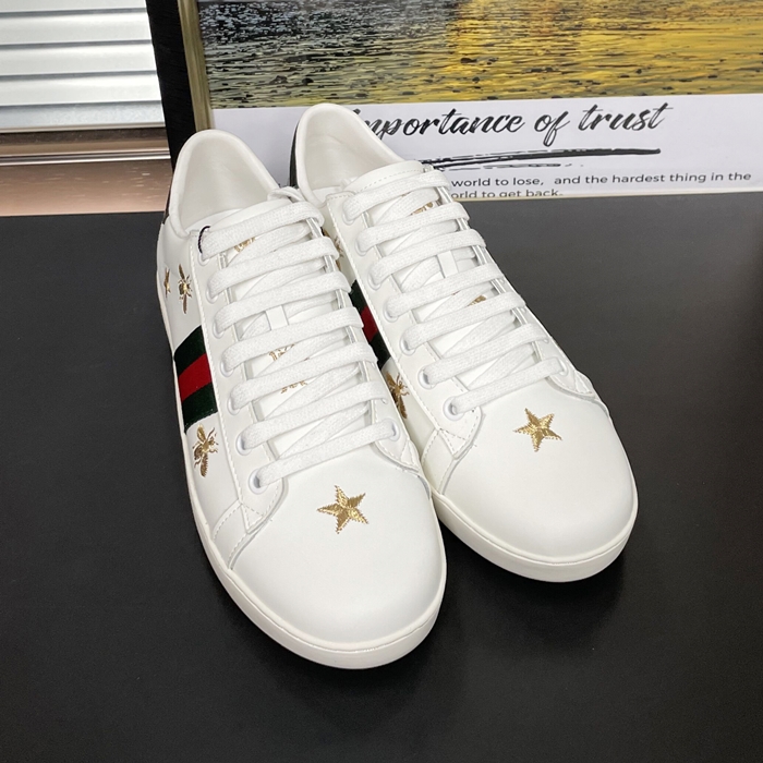 Mn/Wn  ,GUCS1602 - グッチユニセックスレザースニーカーホワイト