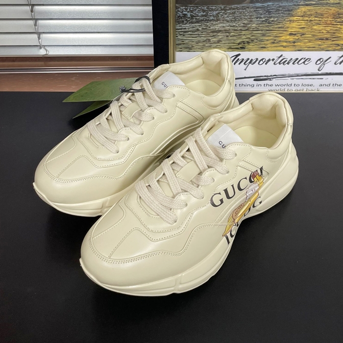 グッチ ユニセックス バナナ ライトン スニーカー  -Ivory  - gu1054x