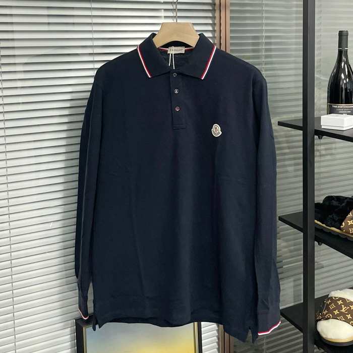 Silket Tshirt- モンクレール メンズ LOGO シルク Tシャツ MONTS0065.Size(M- 3XL).(ブラック)