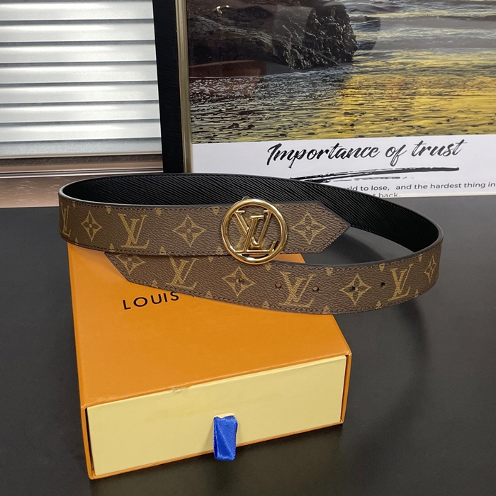 Woman  - ルイヴィトンレディースレザーベルト LOUBT0103,ブラック