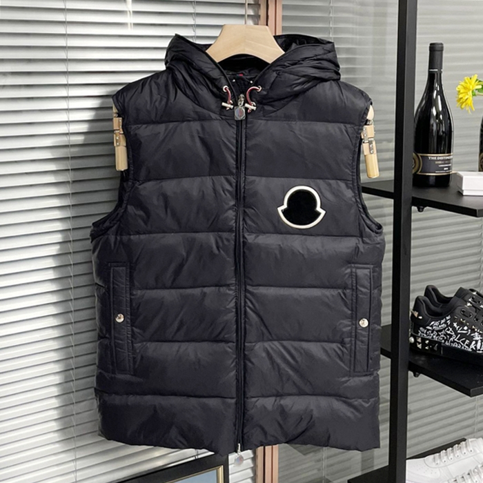 モンクレール メンズ ブラック ダウン ベスト - Best - mo22x