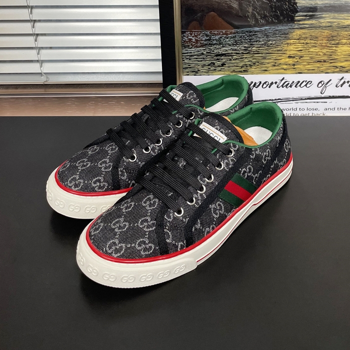 グッチ ユニセックス テニス ブラック スニーカー- - guc04781X