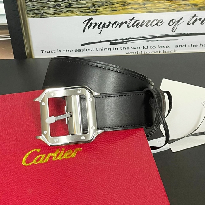   - カルティエ メンズレザーベルト CARBT0001.ブラック(シルバー)