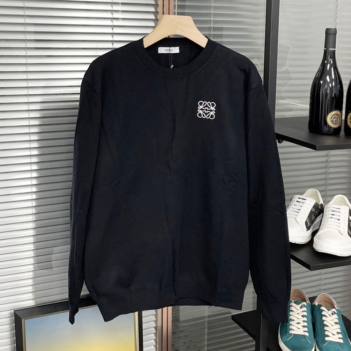 ロエベ メンズ ブラック クルーネック セーター - Balck  - loe802x