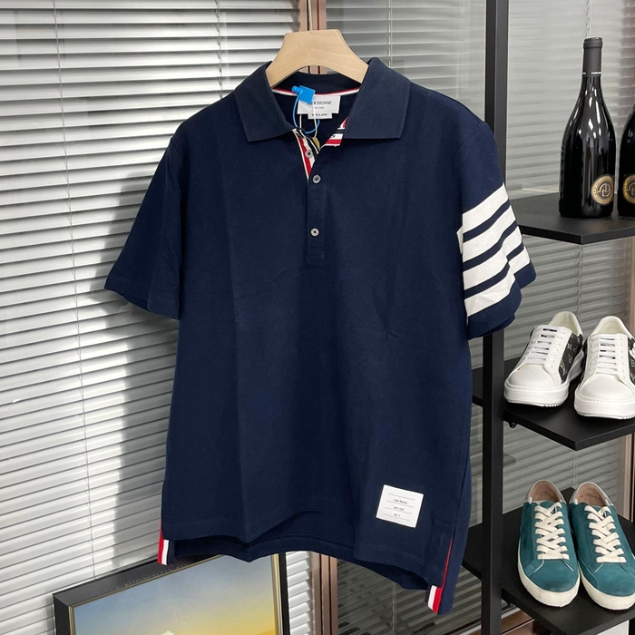 Thom browneCasual  Short Sleeved Clothes&Half - トムブラウンメンズ カジュアル トレーニング 半袖Tシャツ&ハーフパンツ Thom0839x.Size(m - 2xl).ネイビー
