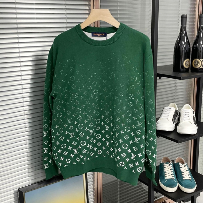 ルイヴィトン メンズ グリーン クルーネック ニット -  Green  - lv1724x
