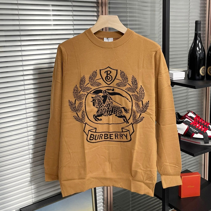 バーバリー メンズ キャメル クルーネック セーター - Camel  - bu307x