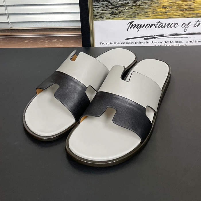 エルメス メンズ イズミル サンダル  -  Gray  - he290x