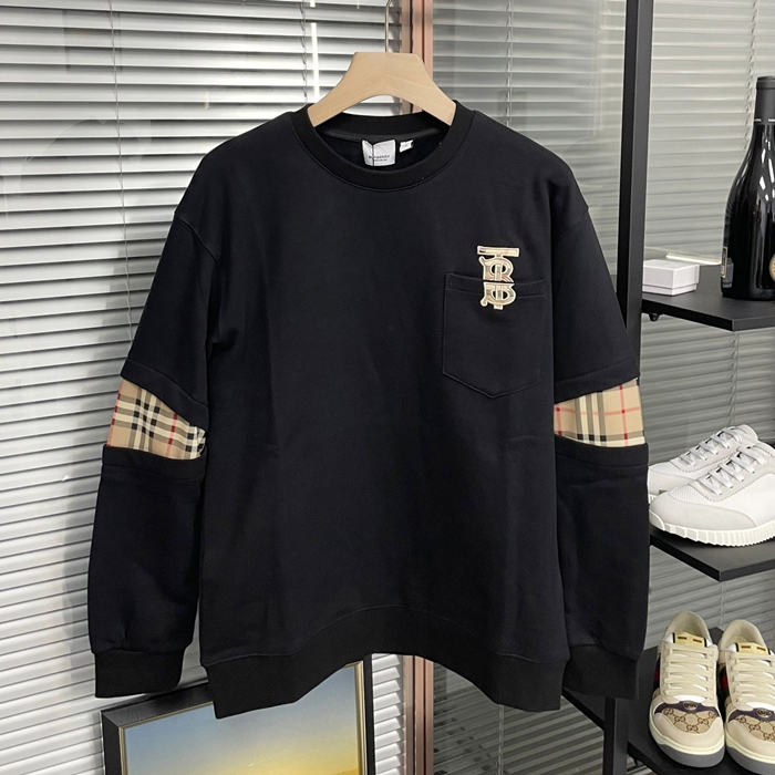 BurberryLogo - バーバリーメンズ LOGO カジュアル コットン スウェット Bur03413x.Size(xs - l).ブラック