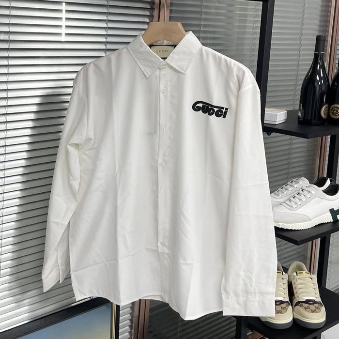 グッチ メンズ モダン ホワイト シャツ - White  - guc0645x