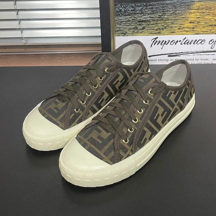 フェンディ ユニセックス Domino ブラウン スニーカー -Brown  - fen01262x