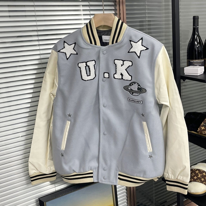 バーバリー メンズ カジュアル グレー ジャケット - Gray - bu204x