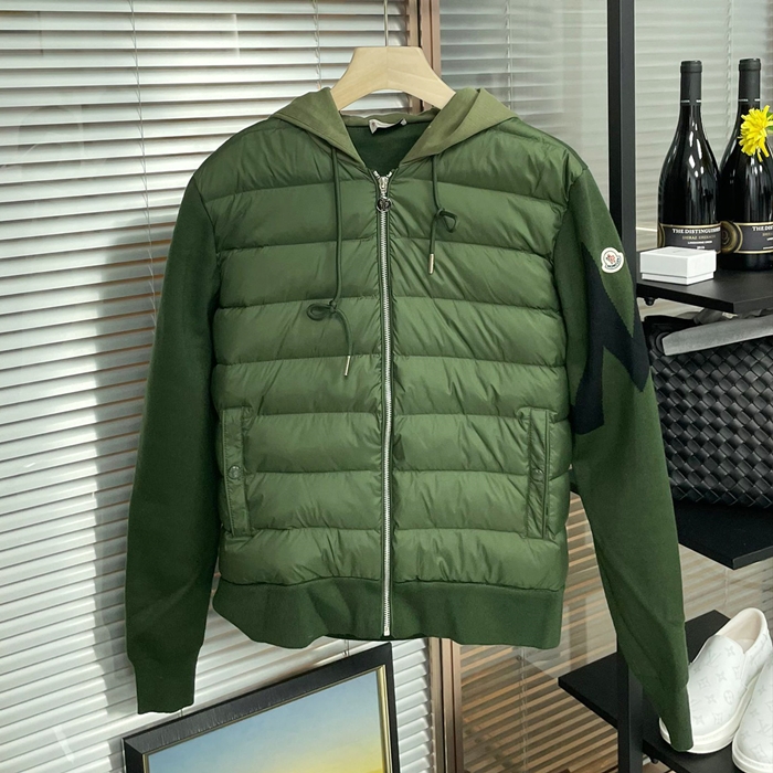 モンクレール メンズ カーキ ダウン ジャケット - Khaki mo166x