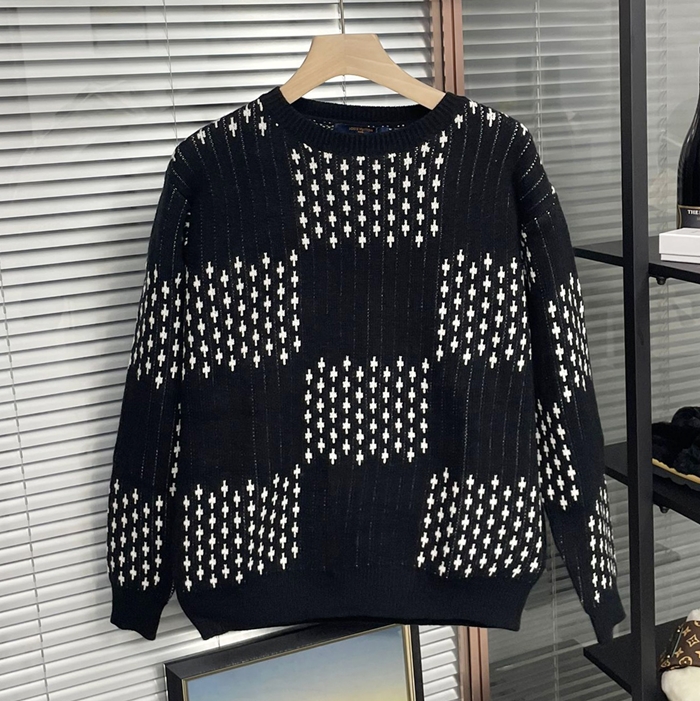 ルイヴィトン メンズ ブラック クルーネック ニット -   - lv409x
