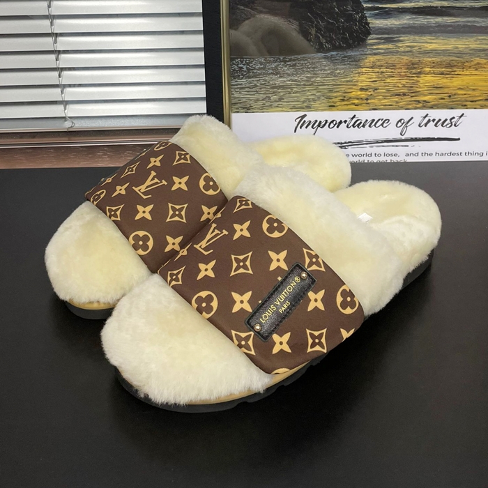 ルイヴィトン ユニセックス シアリング スリッパ コンフォート ミュール 1AAM42  - Brown  - lv1957x