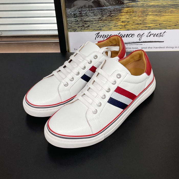 Thom Brown  - トムブラウンメンズレザースニーカー THOMS0017,ホワイト