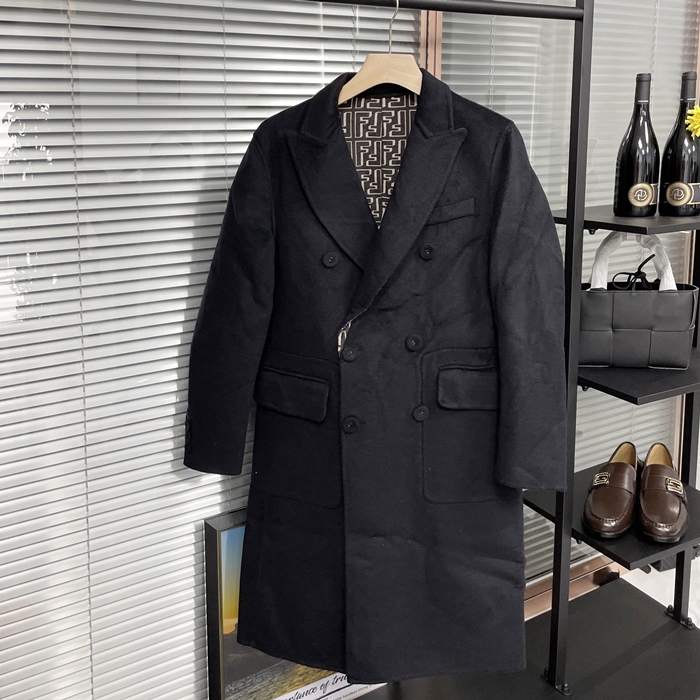 フェンディ メンズ モダン ブラック コート -  - fe502x