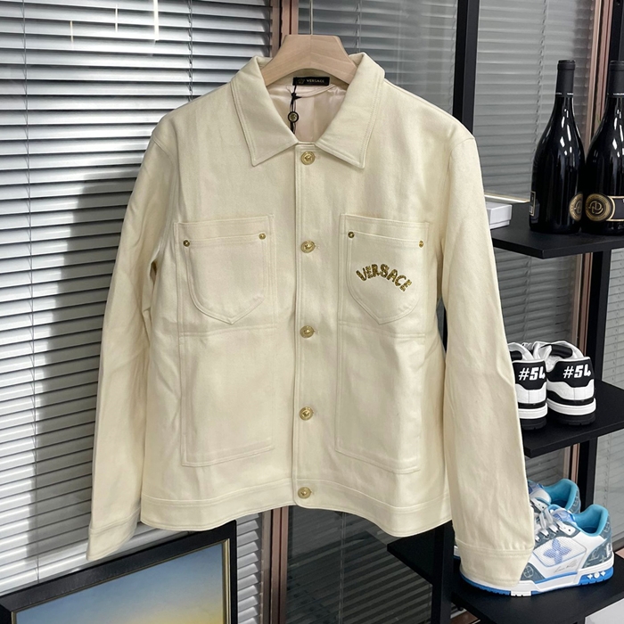 ヴェルサーチ メンズ カジュアル アイボリー ジャケット -  Ivory - ve119x