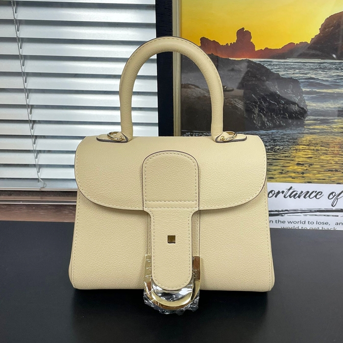 ,20CM - デルボレザー トート ショルダーバッグ,DVB0363.20CM,ライトイエロー