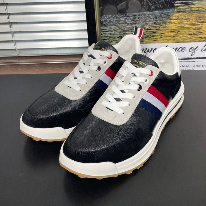  ,THOMS0052 - トムブラウンメンズレザースニーカーブラック