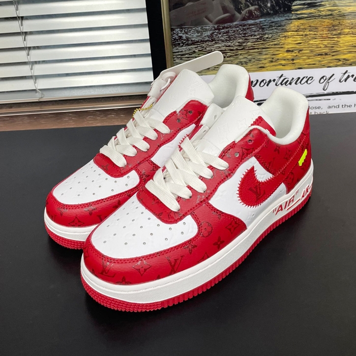 ルイヴィトン x ナイキ ユニセックス ロー バイヴァージルアブロー エアフォース1  - NikeRed  - ni192x