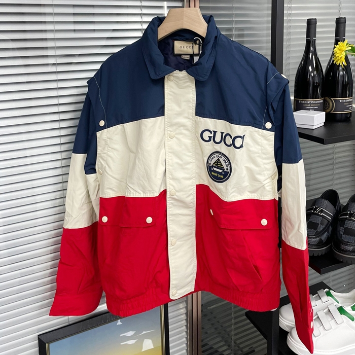 グッチ メンズ カジュアル ブルー ジップアップ ジャケット -  - gu1079x