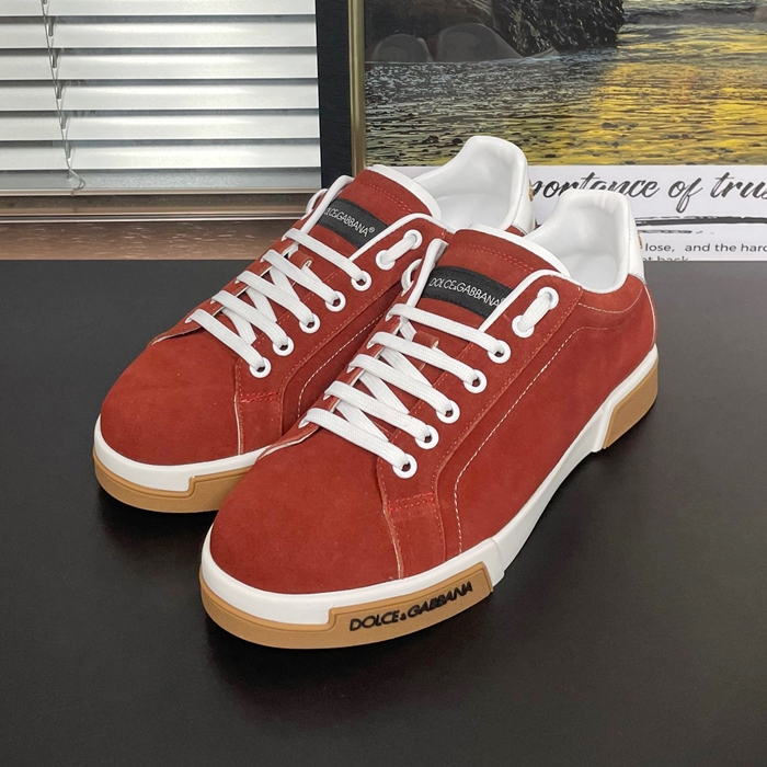 Leatehr ,DGS0269 - ディーアンドジーメンズレザースニーカーレッド