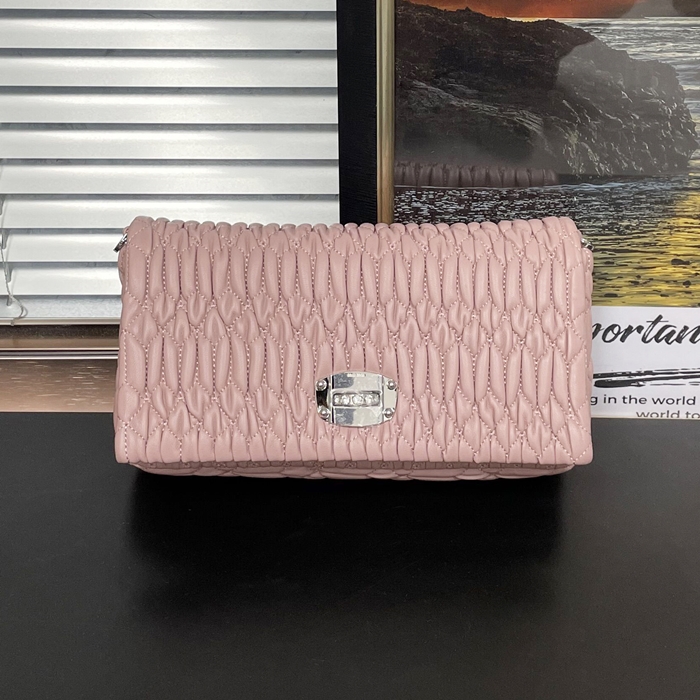 ミュウミュウマトラッセ クリスタル トート  クロスバッグ,5BH012 , MIUB0032, 21cm,ライトピンク