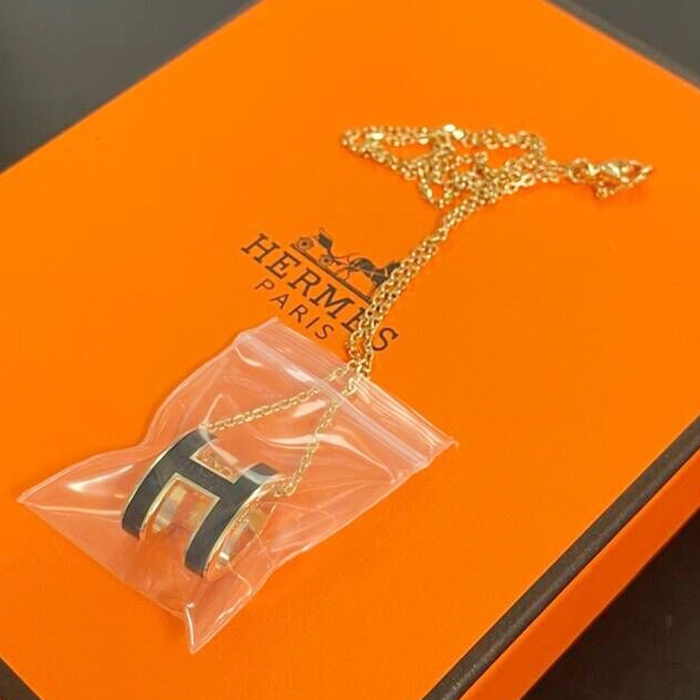 エルメス レディース ネックレス 18K プラティング イエロー ゴールド 4색(ブラックレッド,オレンジ)