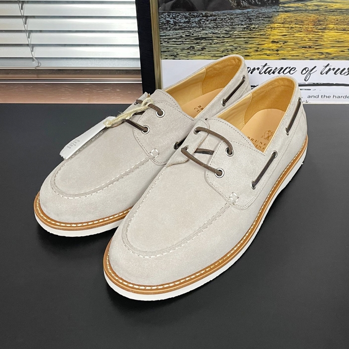 ブルネロクチネリ メンズ ベージュローファー -  Cucinelli- bru81x