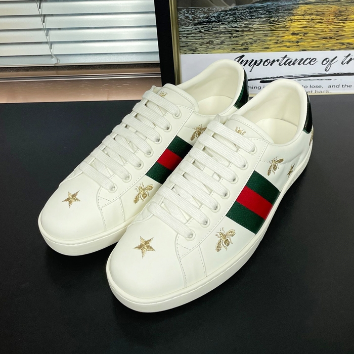 Mn/Wn  ,GUCS1602 - グッチユニセックスレザースニーカーホワイト