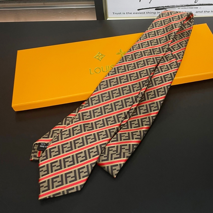 FENDI MENS NECKTIE BROWN - フェンディ メンズ ネクタイ ブラウン FEN0001N