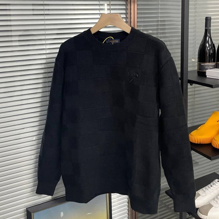 ルイヴィトン メンズ ブラック クルーネック ニット -  Knits- lv1991x