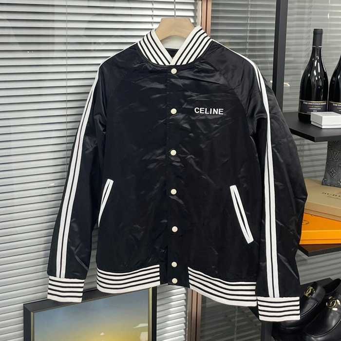 Logo- セリーヌユニセックス LOGO カジュアル ジャケット Cel0167x Size(s - 2xl) ブラック