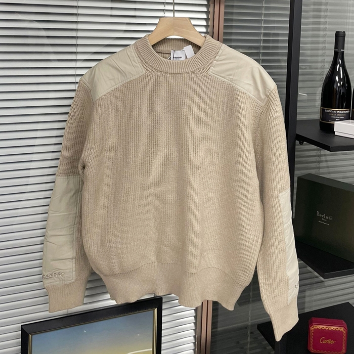 バーバリー メンズ ベージュ クルーネック セーター -  - bu349x